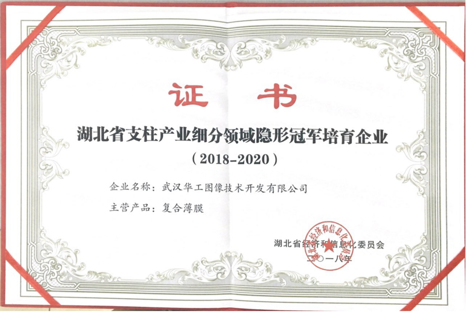 湖北省支柱產業(yè)細分領域隱形冠軍培育企業(yè)
